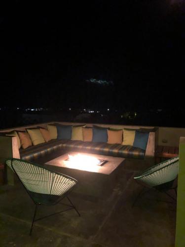 Rooftop fire table 